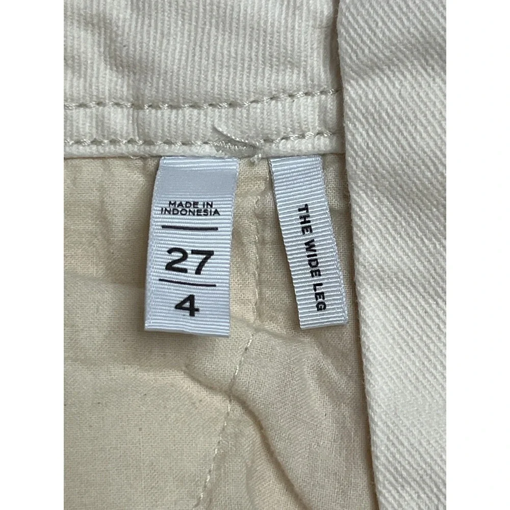 LOFT The Wide Leg Jeans Womens 4 Cream Ecru Wide Leg Stretch Utility Denim Pants